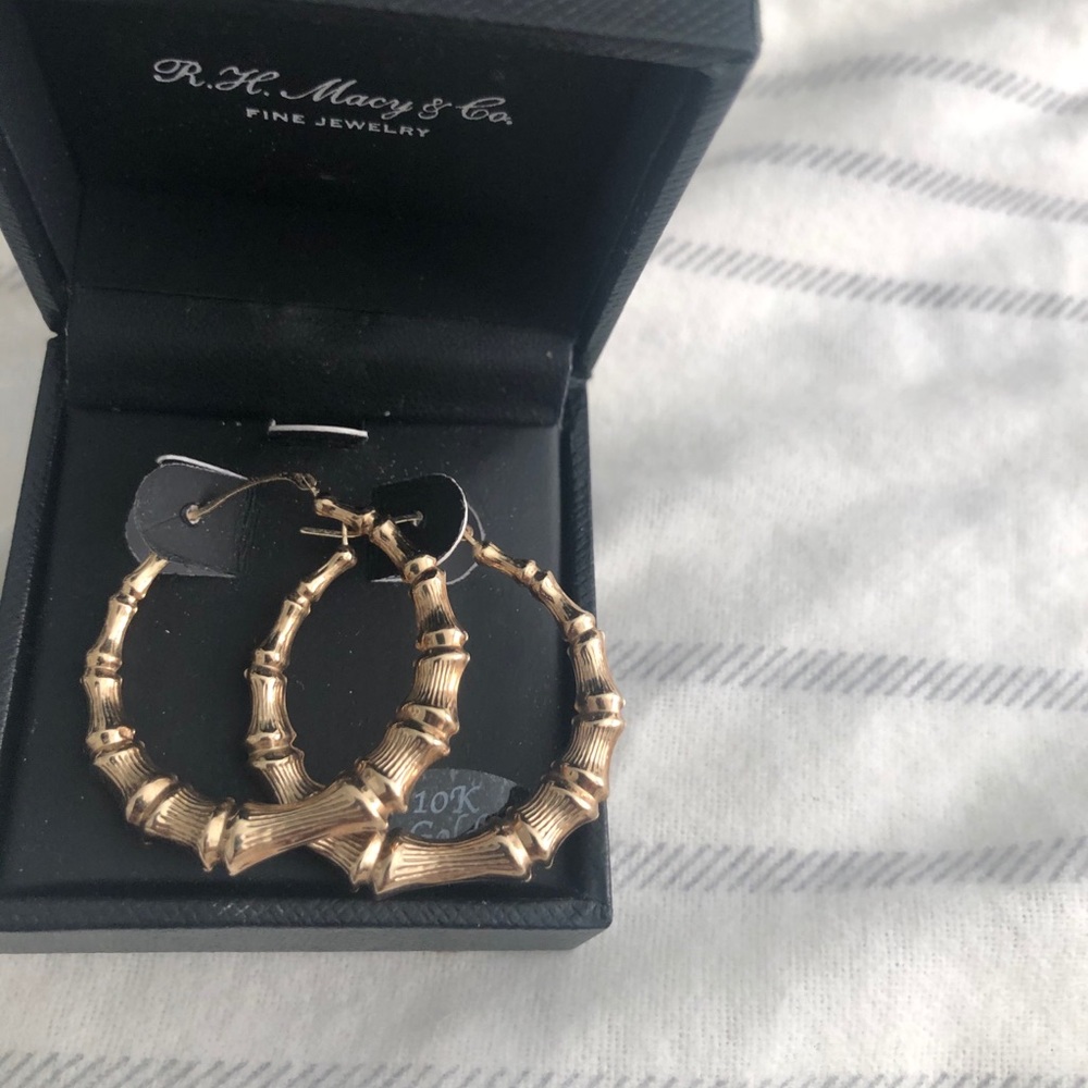 10k bamboo earrings
